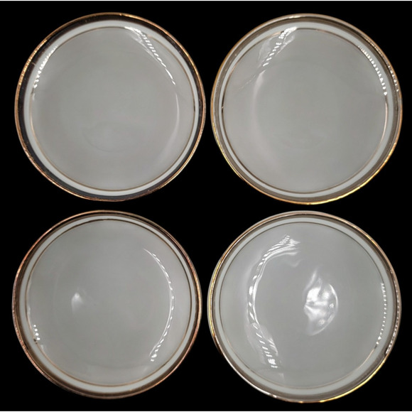 Royalton China Golden Elegance Translucent Porcelain 3 5/8" Butter Coasters - Picture 2 of 5